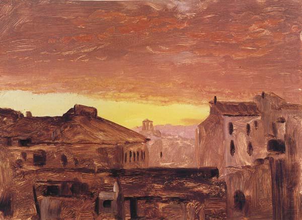 Rooftops at Sunset,Rome,Italy, Frederic E.Church